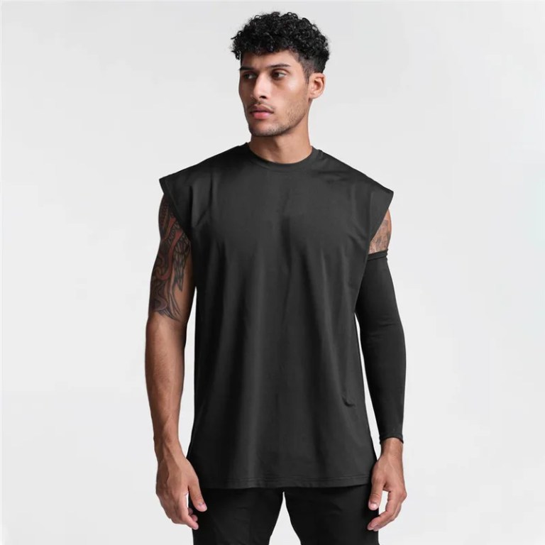 summer new gym vest men broad shoulder sleeveless sports tank top quick dry cotton fitness t shirt running tank top men tops Summer New Gym Vest Men Broad Shoulder Sleeveless Sports Tank Top Quick-dry Cotton Fitness T-shirt Running Tank Top Men Tops 1