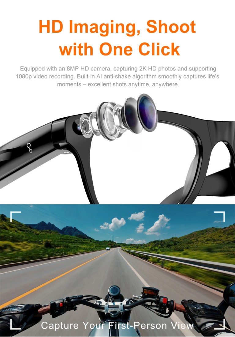 Lenovo 8K HD Upgrade Smart Glasses With Camera Video Recording AI Photo Recognition Bluetooth Call Translation Voice Sunglasses 2