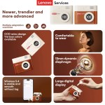 Lenovo LE218 Bluetooth 6.0 Vintage Leather Wireless Earbuds LED Digital Display Headphones ENC Noise Reducation Earphone for Mi 2