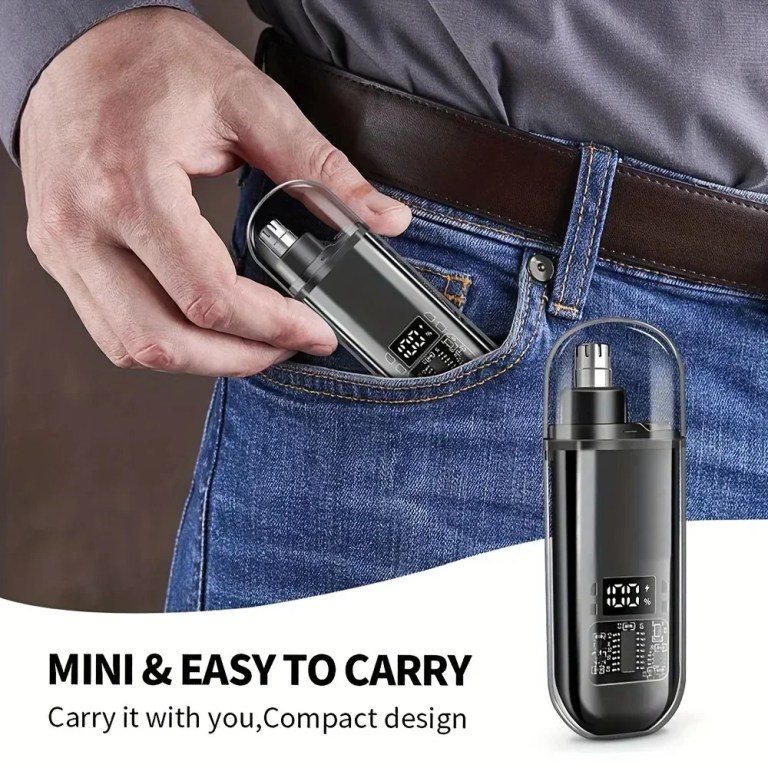 Nose Ear Hair Trimmer for Men - USB C Rechargeable Portable Fast Charge, Compact Grooming Kit 2