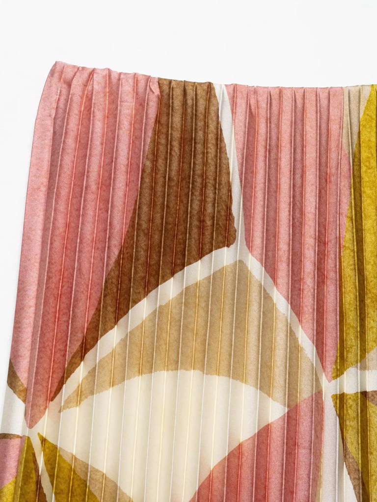 women fashion cotrast color geometric print casual pleated skirt faldas mujer female summer elastic waist midi skirts qun9174 Women Fashion Cotrast Color Geometric Print Casual Pleated Skirt Faldas Mujer Female Summer Elastic Waist Midi Skirts QUN9174 3
