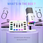 fifine rgb streaming podcast kit with dynamic mic & audio mixer for gaming/recording/live streaming, instant audio control ks5w FIFINE RGB Streaming Podcast Kit with Dynamic Mic & Audio Mixer for Gaming/Recording/Live Streaming, Instant Audio Control- KS5W 6