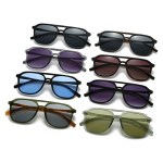 SO&EI Retro Double Bridges Men Square Sunglasses Fashion Blue Green Shades UV400 Women Trending Gradient Sun Glasses 2
