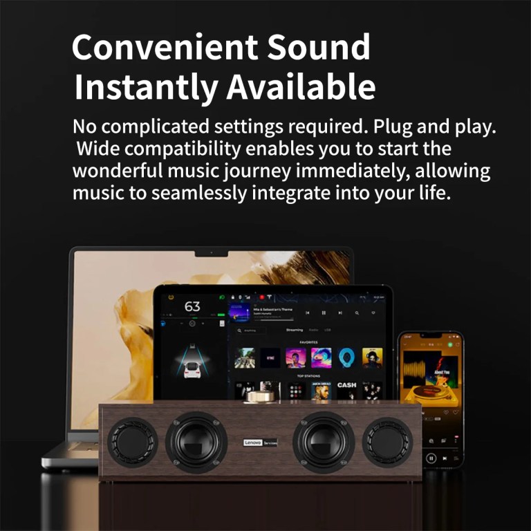 Lenovo C02 Multimedia Speaker Bluetooth Speaker Wired/Bluetooth Dual-Mode Speaker Retro Speaker Universal for Tv, Computer, and Mobile Phone Subwoofer 5