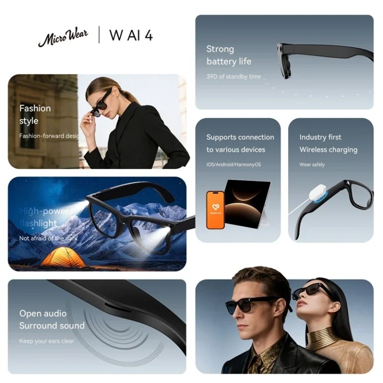 lenovo hd camera smart glasses simultaneous translation eyewear flashlight audio and video recording eyeglasses music Lenovo HD Camera Smart Glasses Simultaneous Translation Eyewear Flashlight Audio And Video Recording Eyeglasses Music 4