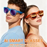 Lenovo 8K HD Upgrade Smart Glasses With Camera Video Recording AI Photo Recognition Bluetooth Call Translation Voice Sunglasses