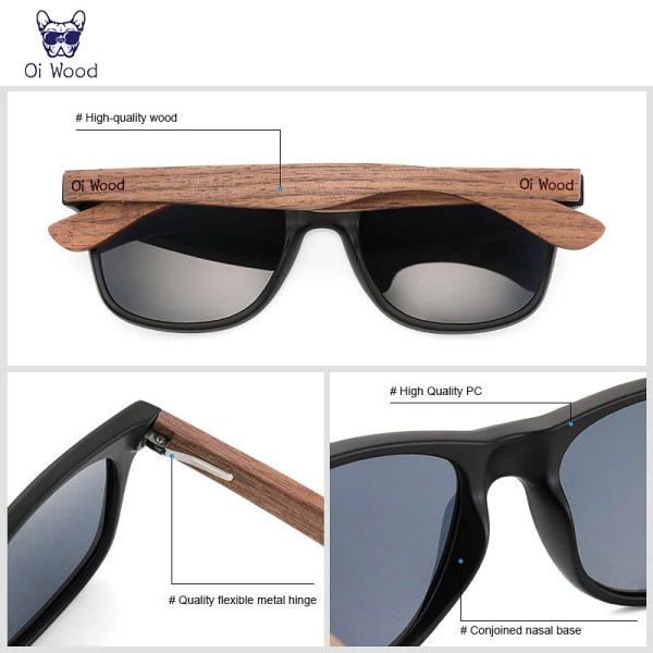 Oi Wood Wooden Sunglasses Men Polarized Fashion Sun Glasses Oculos De Sol Masculino New Accessory Original Box 6