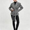 bornladies women's single breasted open collar textured suit with fashionable pockets, elegant office and business jacket outfit Bornladies Women's Single Breasted Open Collar Textured Suit with Fashionable Pockets, Elegant Office and Business Jacket Outfit 2