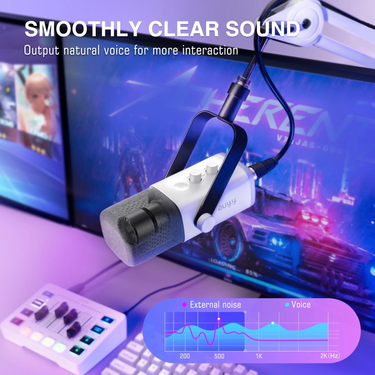 fifine rgb streaming podcast kit with dynamic mic & audio mixer for gaming/recording/live streaming, instant audio control ks5w FIFINE RGB Streaming Podcast Kit with Dynamic Mic & Audio Mixer for Gaming/Recording/Live Streaming, Instant Audio Control- KS5W 4