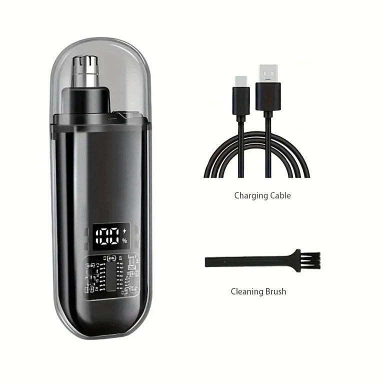 Nose Ear Hair Trimmer for Men - USB C Rechargeable Portable Fast Charge, Compact Grooming Kit 6