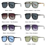 SO&EI Retro Double Bridges Men Square Sunglasses Fashion Blue Green Shades UV400 Women Trending Gradient Sun Glasses 3
