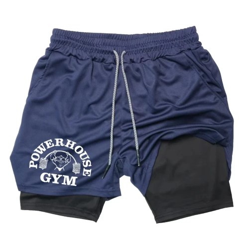 powerhouse gym men's double layer mesh shorts breathable athletic gym shorts with drawstring POWERHOUSE GYM Men's Double Layer Mesh Shorts - Breathable Athletic Gym Shorts with Drawstring