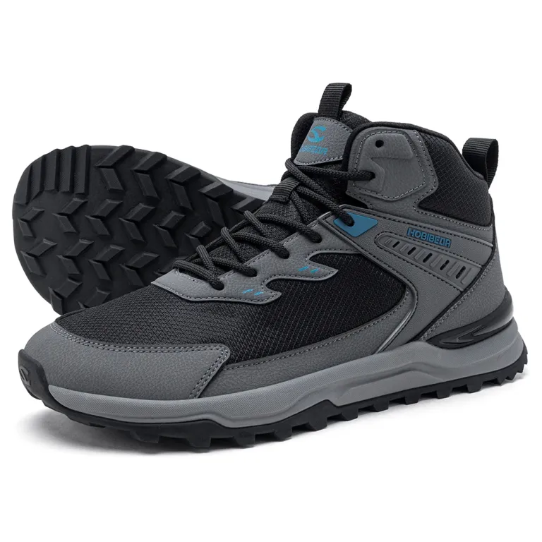 hobibear men wide width ankle boots mid top hiking running shoes non slip outdoor trail walking sneakers for male HOBIBEAR Men Wide Width Ankle Boots Mid-Top Hiking Running Shoes Non-Slip Outdoor Trail Walking Sneakers for Male