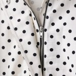 Zevity Women Fashion Stand Collar Polka Dots Print Casual Loose Coat Ladies Zipper Fly Leisure Jacket Hem Lace Up Tops CT9420 4