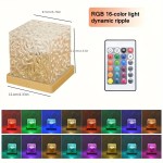 Ocean Wave Aurora Projector Light USB Remote RGB Water Ripple 16 Colors Night Light Home Office Bar Living Room Ambient Light 3