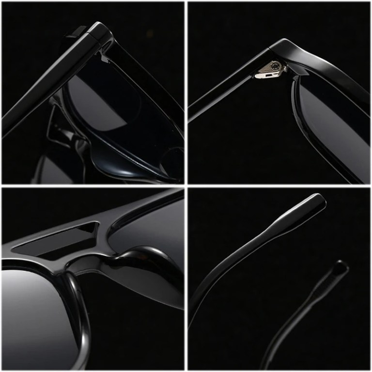 SO&EI Retro Double Bridges Men Square Sunglasses Fashion Blue Green Shades UV400 Women Trending Gradient Sun Glasses 4
