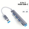 4 port multi splitter type c hub usb adapter otg for xiaomi lenovo macbook 13 15 air pro pc computer accessories 4-Port Multi-Splitter Type C Hub USB Adapter OTG for Xiaomi Lenovo MacBook 13 15 Air pro PC - Computer Accessories 5
