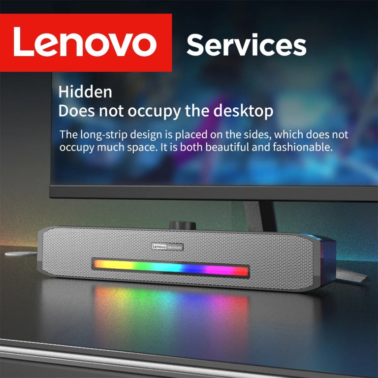 Lenovo Original Deep Bass RGB Light Computer Speakers Wired/Bluetooth Dual Channel Music Player HiFi Sound Stereo Loudspeaker 4