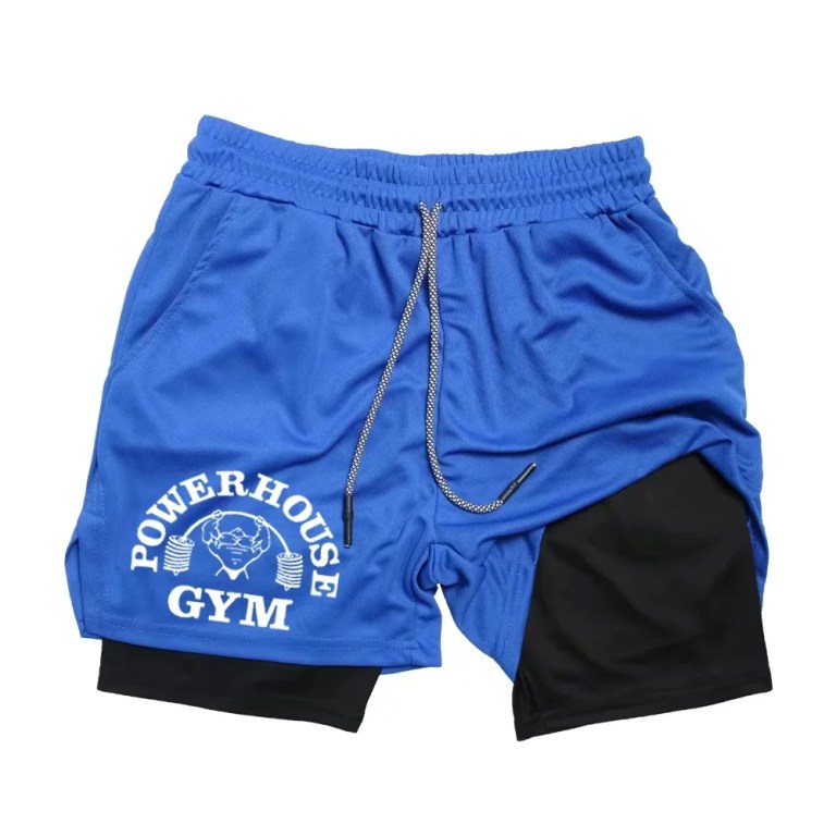 powerhouse gym men's double layer mesh shorts breathable athletic gym shorts with drawstring POWERHOUSE GYM Men's Double Layer Mesh Shorts - Breathable Athletic Gym Shorts with Drawstring 4