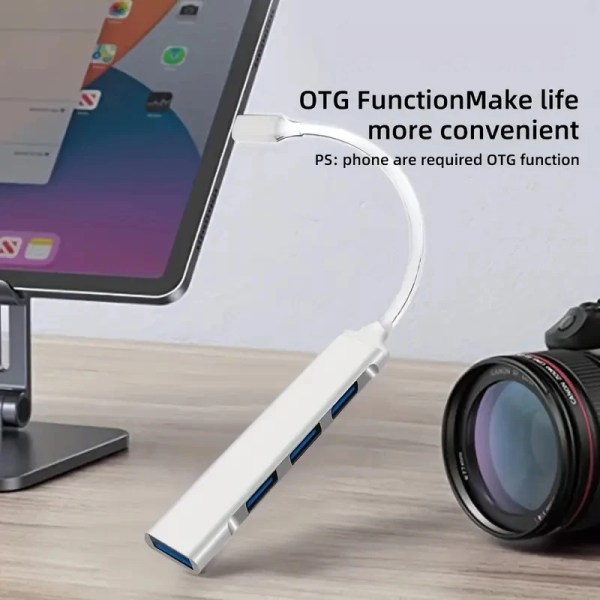 4 port multi splitter type c hub usb adapter otg for xiaomi lenovo macbook 13 15 air pro pc computer accessories 4-Port Multi-Splitter Type C Hub USB Adapter OTG for Xiaomi Lenovo MacBook 13 15 Air pro PC - Computer Accessories 2