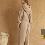 bornladies women's elegant two piece zipper hooded long sleeved top and pants set suitable for daily casual outdoor street wear Bornladies Women's Elegant Two-piece Zipper Hooded Long Sleeved Top and Pants Set Suitable for Daily Casual Outdoor Street Wear 4