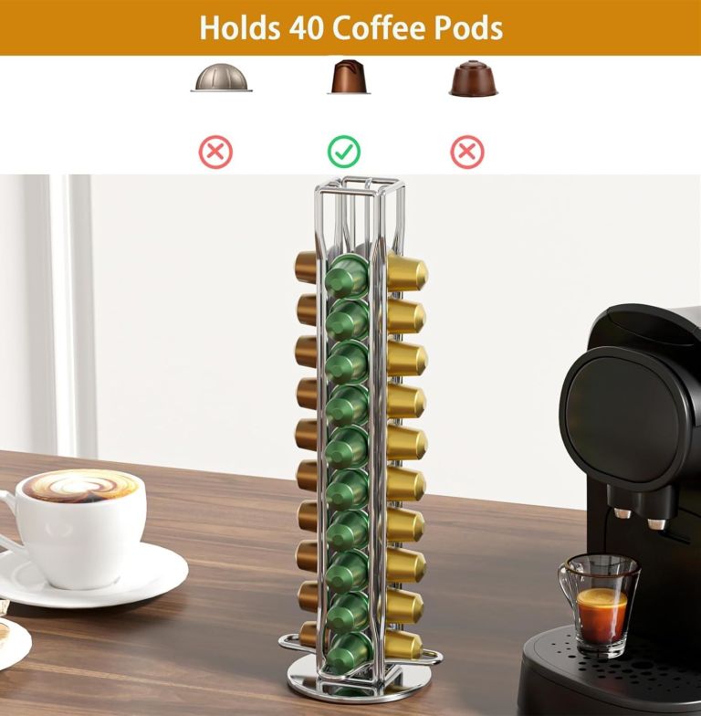 carla home coffee pods holder storage compatible with 40 nespresso pods