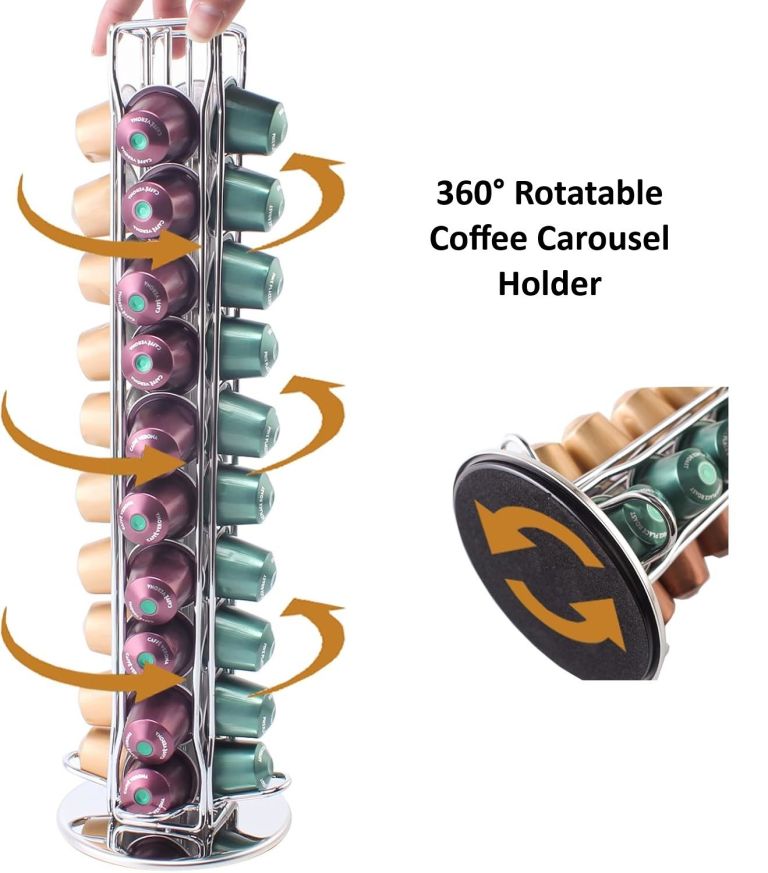 carla home coffee pods holder storage compatible with 40 nespresso pods