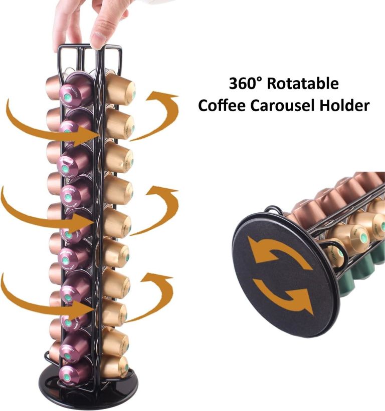 carla home coffee pods holder storage compatible with 40 nespresso pods