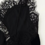 zevity 2025 women sexy hollow out lace stitching velvet symmetrical mini dress female chic backless sling party vestidos ds9456 Zevity 2025 Women Sexy Hollow Out Lace Stitching Velvet symmetrical Mini Dress Female Chic Backless Sling Party Vestidos DS9456 6