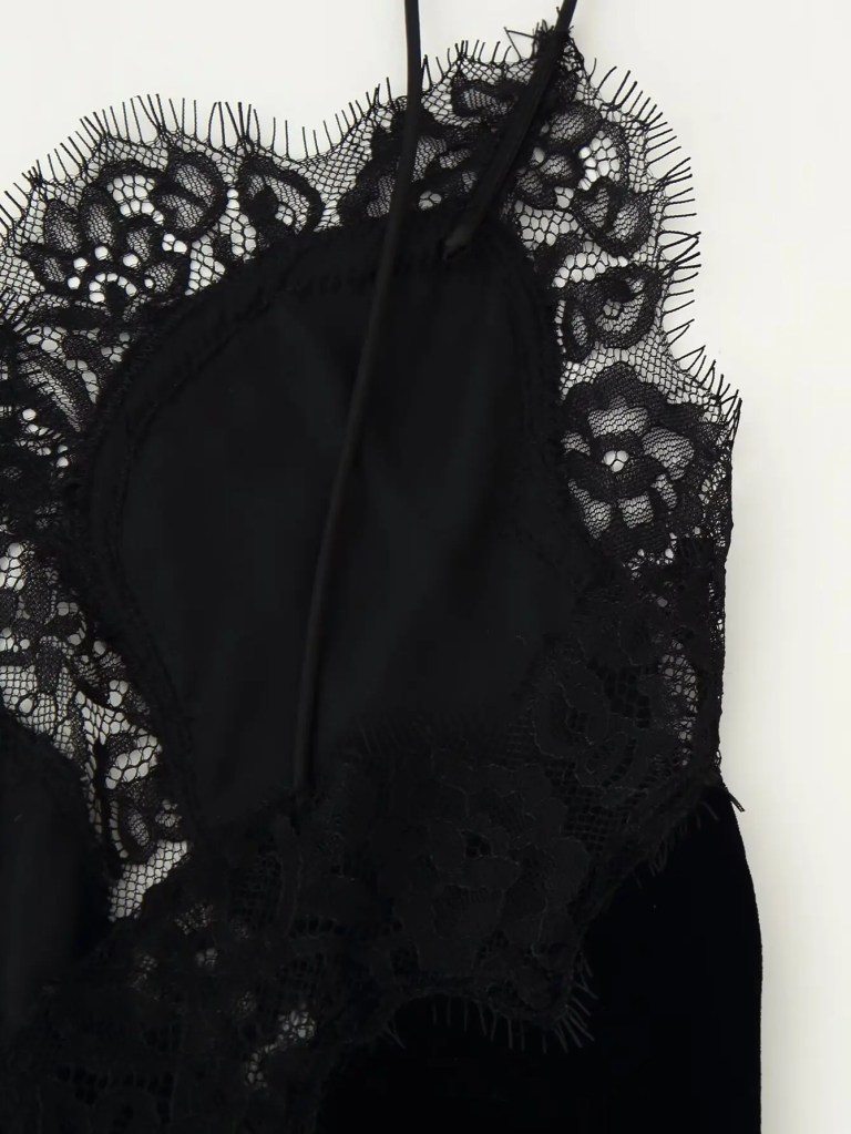 zevity 2025 women sexy hollow out lace stitching velvet symmetrical mini dress female chic backless sling party vestidos ds9456 Zevity 2025 Women Sexy Hollow Out Lace Stitching Velvet symmetrical Mini Dress Female Chic Backless Sling Party Vestidos DS9456 6