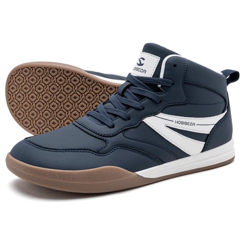 HOBIBEAR Wide Toe Box Walking Boots Unisex Artificial Leather Mid-Top Outdoor Ankle Shoe Lace Up Non-Slip Running Shoes