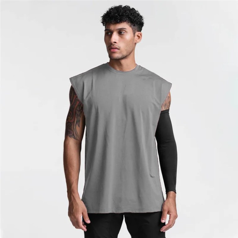 summer new gym vest men broad shoulder sleeveless sports tank top quick dry cotton fitness t shirt running tank top men tops Summer New Gym Vest Men Broad Shoulder Sleeveless Sports Tank Top Quick-dry Cotton Fitness T-shirt Running Tank Top Men Tops 2