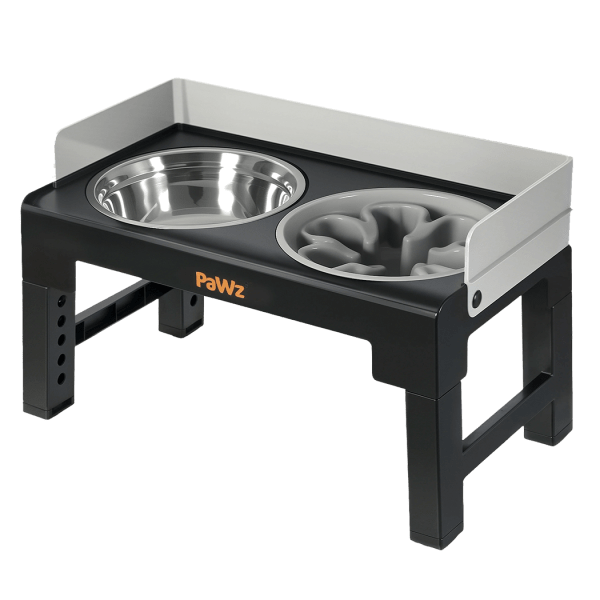 pawz elevated dog bowls pet feeder 6 height adjustable raised food water large