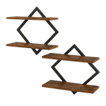 levede wall shelf floating 2 tier storage decorative bookshelf 2 pcs living room