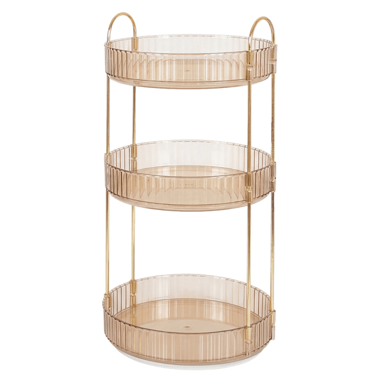 ilus 360� roating makeup organiser vanity countertop shelf cosmetic holder gold