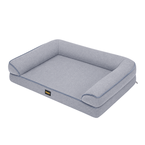 pawz cooling orthopedic dog bed waterproof lining washable memory foam grey m