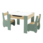 levede kids table and chairs set 3 in 1 chalkboard storage learning dining desk