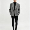 bornladies women's single breasted open collar textured suit with fashionable pockets, elegant office and business jacket outfit Bornladies Women's Single Breasted Open Collar Textured Suit with Fashionable Pockets, Elegant Office and Business Jacket Outfit 1
