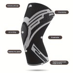 1 Pcs Compression Knee Support Sleeve Elastic Breathable Knee Pads Brace Springs Gym Sports Protector Basketball Volleyball Run 3
