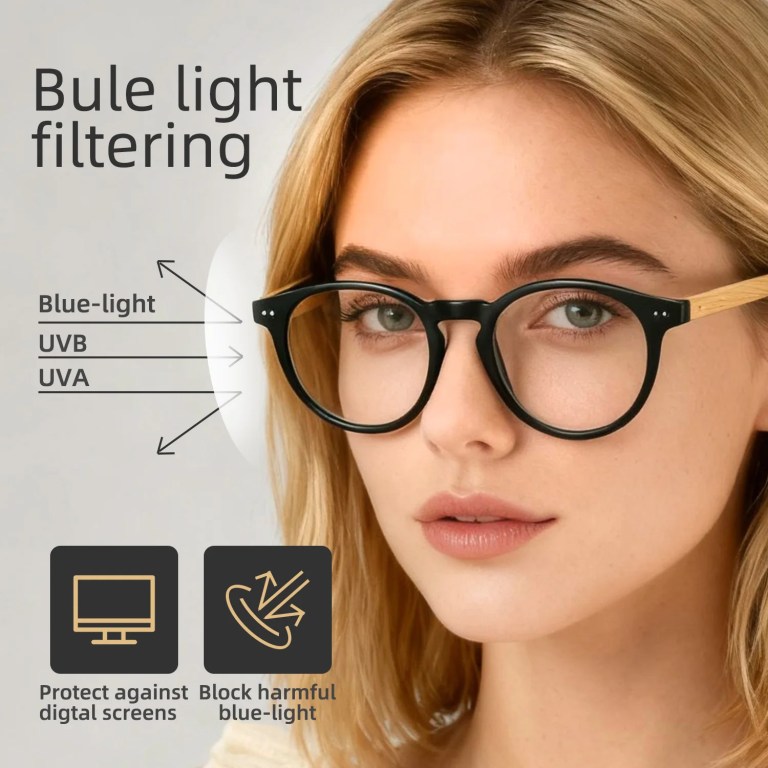 bamboo wood reading glasses for men and women retro round anti blue light presbyopia glasses 0 +100 +150 +250 Bamboo wood Reading Glasses For Men And Women Retro Round Anti blue Light Presbyopia Glasses 0 +100 +150 +250 5