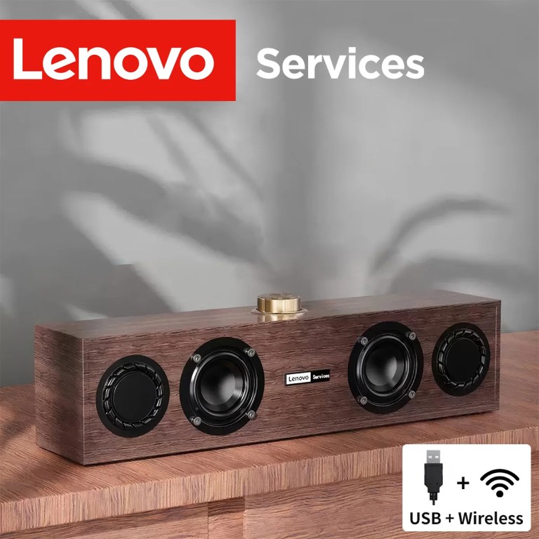 Lenovo C02 Multimedia Speaker Bluetooth Speaker Wired/Bluetooth Dual-Mode Speaker Retro Speaker Universal for Tv, Computer, and Mobile Phone Subwoofer 1