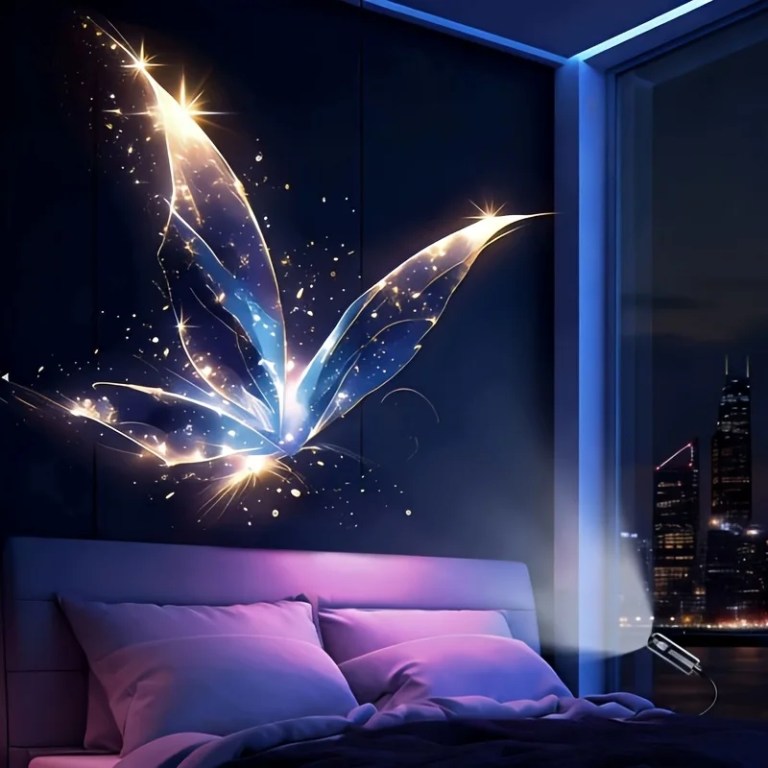 LED USB Projector Light 3/6pcs Projection Patterns- Adjustable Whale Butterfly Jellyfish Starfish Night Light Festival Gift 4