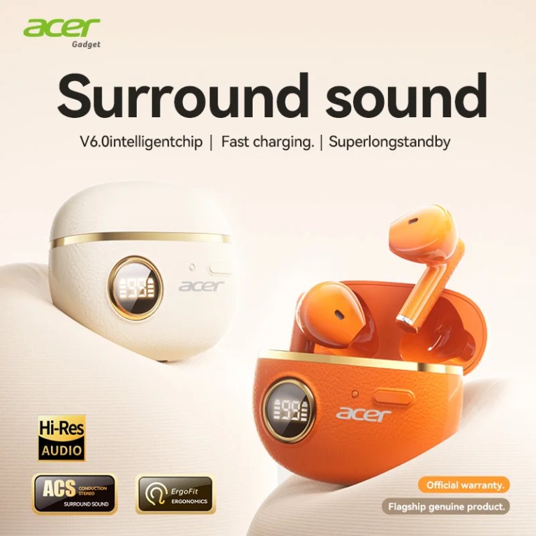 acer genuine wireless bluetooth earphones, semi in ear type, latest 6.0 chip with stable transmission, coil speaker for directional sound transmission, high resolution audio for clear calls Acer Genuine Wireless Bluetooth Earphones, Semi-In-Ear Type, Latest 6.0 Chip with Stable Transmission, Coil Speaker for Directional Sound Transmission, High-Resolution Audio for Clear Calls 1