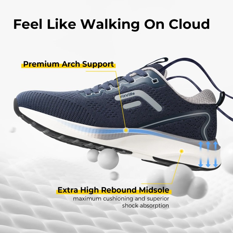 fitville men's running shoes wide toe box jogging shoes breathable cushioned walking sports sneakers for men with arch support FitVille Men's Running Shoes Wide Toe Box Jogging Shoes Breathable Cushioned Walking Sports Sneakers for Men With Arch Support 5