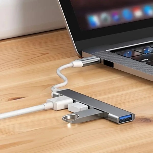 4 port multi splitter type c hub usb adapter otg for xiaomi lenovo macbook 13 15 air pro pc computer accessories 4-Port Multi-Splitter Type C Hub USB Adapter OTG for Xiaomi Lenovo MacBook 13 15 Air pro PC - Computer Accessories 4