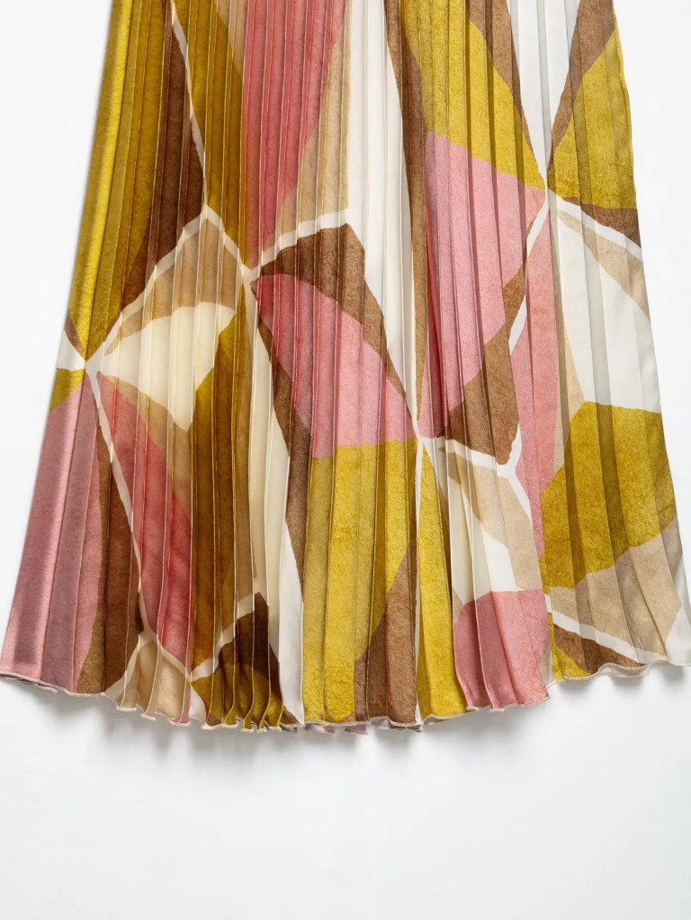 women fashion cotrast color geometric print casual pleated skirt faldas mujer female summer elastic waist midi skirts qun9174 Women Fashion Cotrast Color Geometric Print Casual Pleated Skirt Faldas Mujer Female Summer Elastic Waist Midi Skirts QUN9174 4