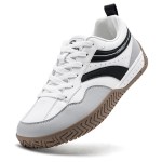 HOBIBEAR Wide Toe Box Sneakers Unisex Artificial Leather Walking Shoes Retro Comfortable Lightweight Non-Slip Lace Up Footwear 4