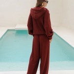 bornladies women's elegant two piece zipper hooded long sleeved top and pants set suitable for daily casual outdoor street wear Bornladies Women's Elegant Two-piece Zipper Hooded Long Sleeved Top and Pants Set Suitable for Daily Casual Outdoor Street Wear 3