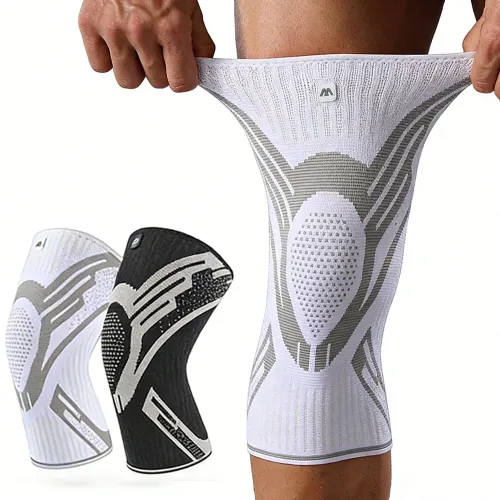 1 Pcs Compression Knee Support Sleeve Elastic Breathable Knee Pads Brace Springs Gym Sports Protector Basketball Volleyball Run