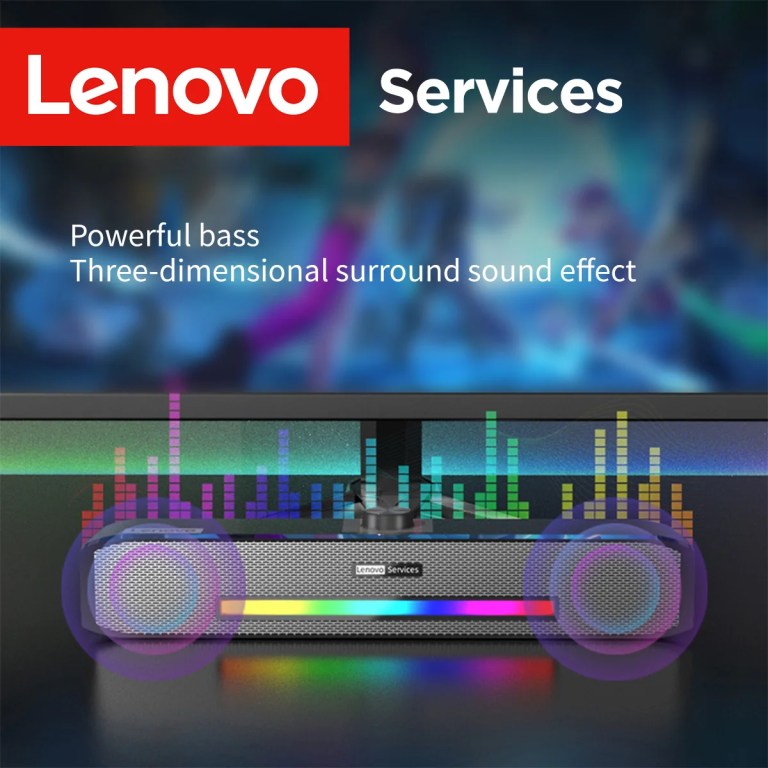 Lenovo Original Deep Bass RGB Light Computer Speakers Wired/Bluetooth Dual Channel Music Player HiFi Sound Stereo Loudspeaker 1